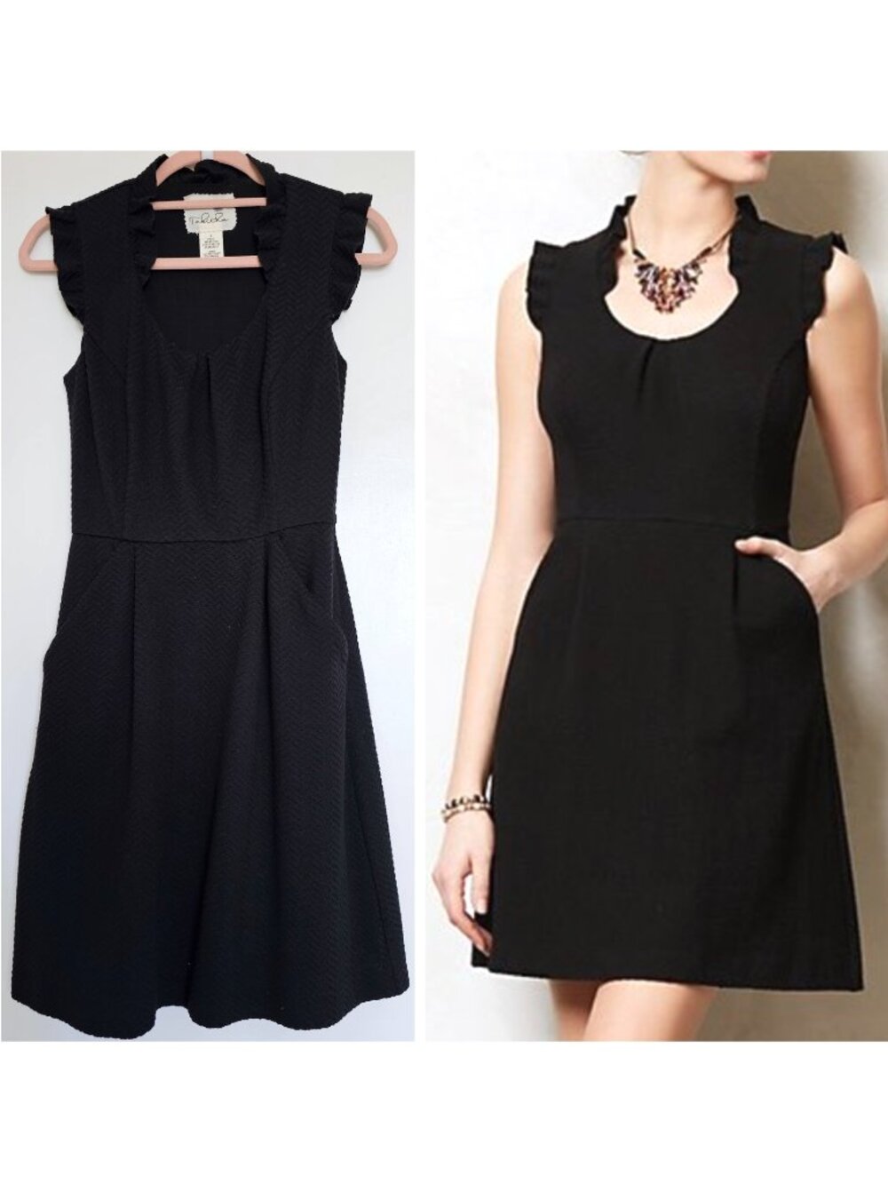 Anthropologie Tabitha Cherie Sleeveless Textured Ruffle Fit & Flare Mini Dress 2
